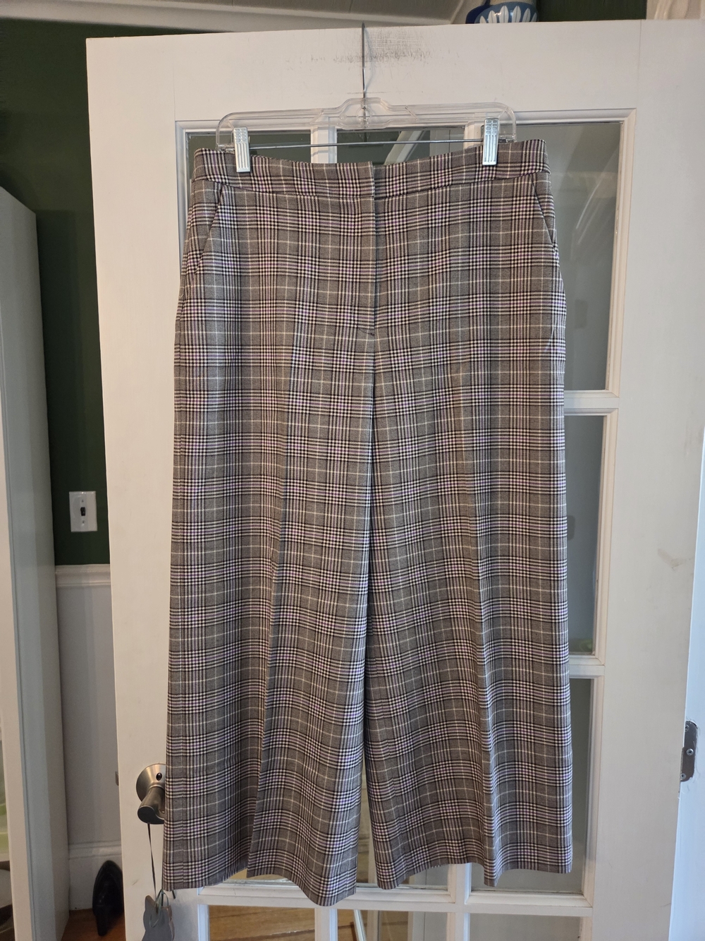 Halogen Brown Plaid Wide-Leg Women's Culotte Pants - Size 12